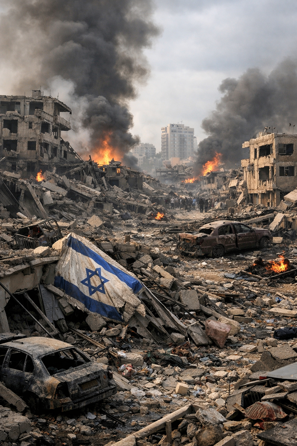 Layaknya gaza Palestina, kota kota israel Hancur tinggal Puing Setelah di Bombardir Iran