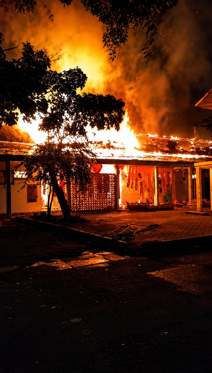 Bentrok mahasiswa di USK picu kebakaran gedung fakultas pertanian